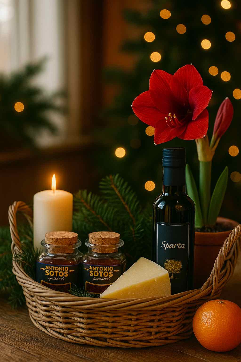 saffran parmesanost ljus och amaryllis till jul