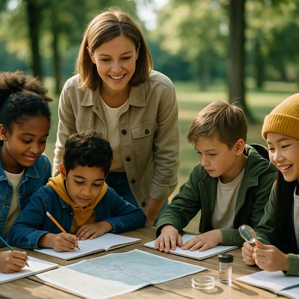 skolklass på klassaktivitet
