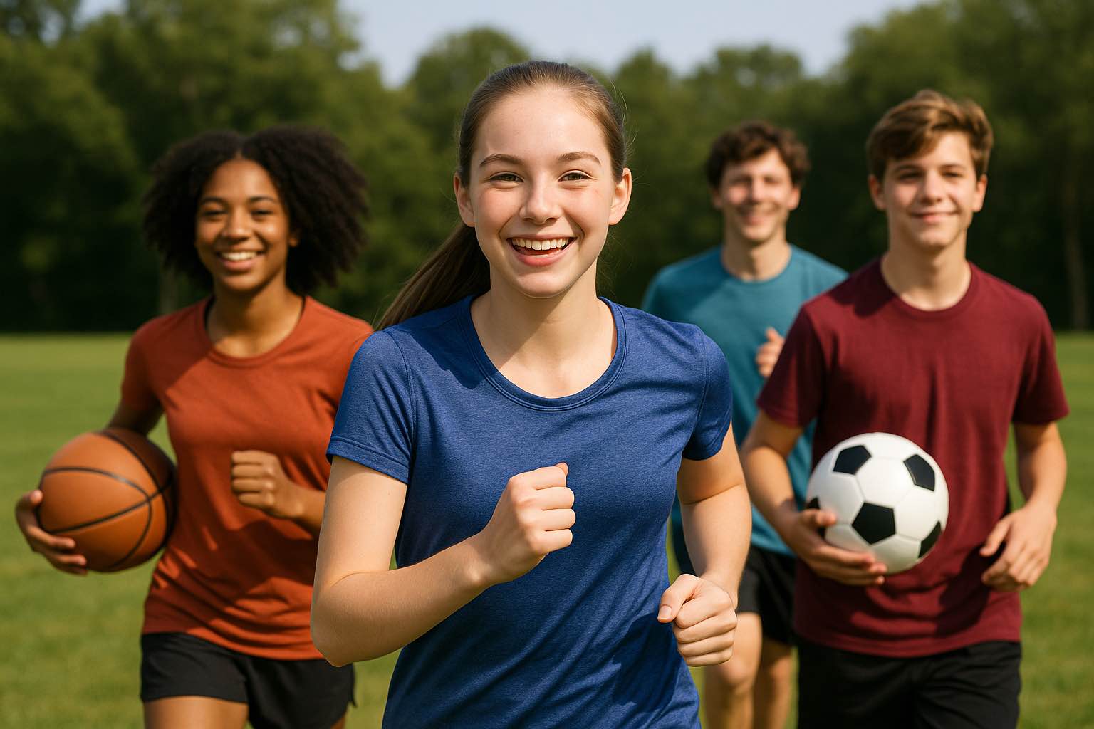 Ungdomar som idrottar tillsammans utomhus – sport och psykisk hälsa hos unga